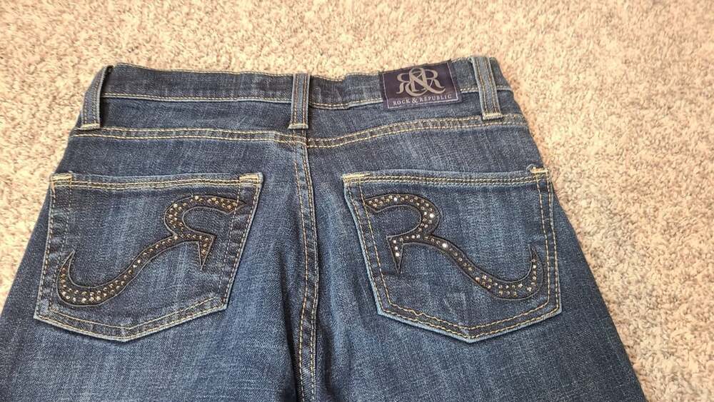 Rock & Republic Kasandra Bootcut Blue Jeans Womens Size 2 M - Picture 9 of 9